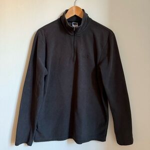 The North Face Fleece Sweater Pullover Men's Black Half-zip Stand collar Size M